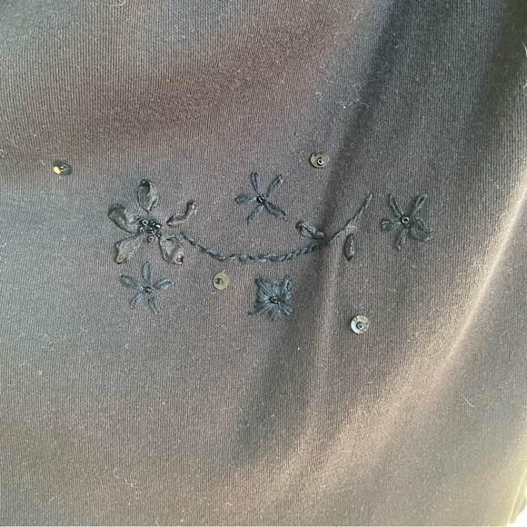 90s Vintage Erika Cotton Midi Skirt Size Medium Black - Picture 3 of 5